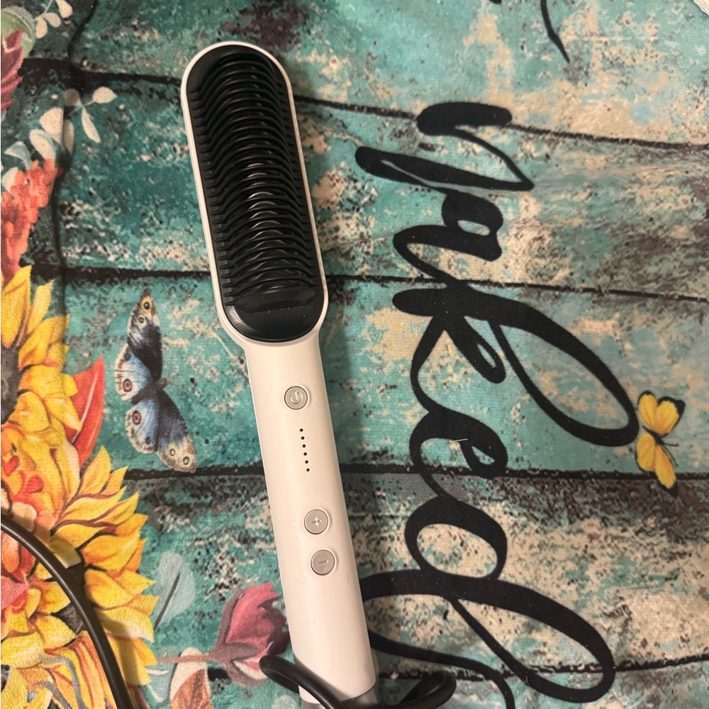 White Hair Straightening Brush